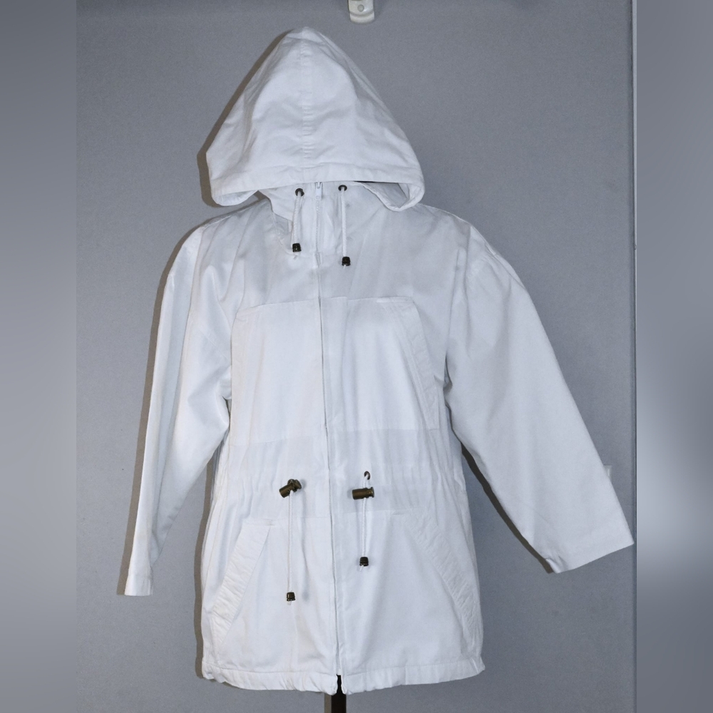 Hunt Club Women's White Petite Utility Jacket S 100269A Full Zip